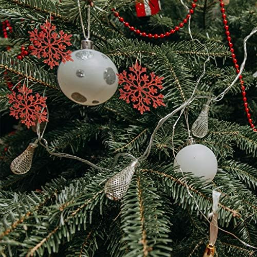 Abaodam 12db 10CM Csillogó Por Hópelyhek, Karácsonyi Dekoráció, Karácsonyi Fa Medál Használt, hogy Megünnepeljük a Karácsonyt