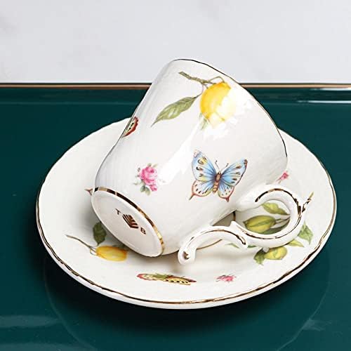 Sizikato Porcelán csészéből Meghatározott Arany Szegéllyel, 3 Oz Mini Csésze Eszpresszó Csésze Citrom -, Pillangó Mintával