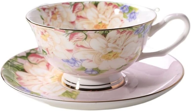 IMESUN bögre, csésze tea, elegáns porcelán porcelán szeretők (Szín : Rózsaszín)