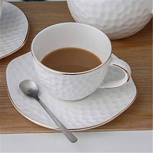 teás készlet Európai stílusú fehér porcelán kávéscsésze szett délutáni tea tea csésze 15 kávé készlet kerámia teás készlet (Szín : Egy, Méret