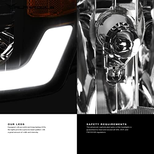Alfa Baglyok 8711743 Kristály Fényszóró Fehér LED-Halo - Fekete Illik 2005-2009 Ford Mustang Halogén Modellek