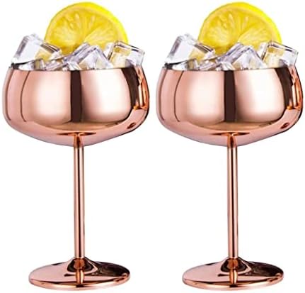 CCBUY Pezsgős pohár Készlet 2 Rozsdamentes Acél Vintage Martini Koktél Pohár Bor a Pohárban (Szín : Egy, Méret : Egy méret)