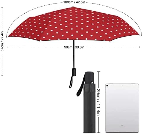 A piros Pontok a Karácsonyi Utazási Esernyő Szélálló 3 Redők Auto Nyitva Közel Összecsukható Esernyő a Férfiak Nők