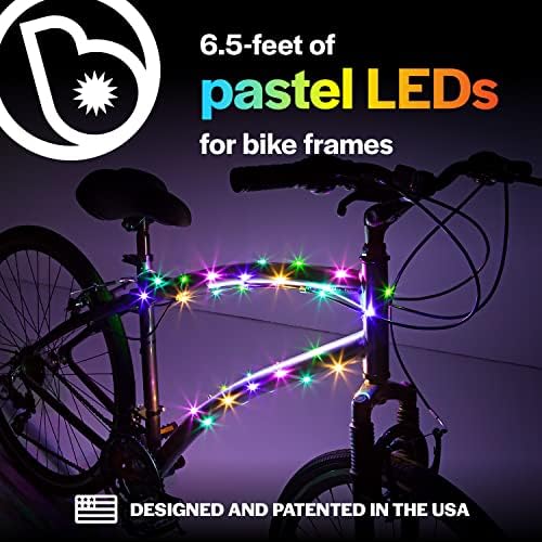 Brightz CosmicBrightz LED Kerékpár Váz Kötél Fény - 6.5-Láb Húr, Kötél - elemes Be/Ki Kapcsoló - Ultra Világos Színű Tartja