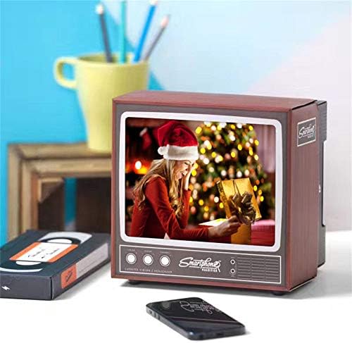 Yuemengxuan Retro Képernyő Mobiltelefon 3D Nagyító Vintage Projektor Konzol Kibővített Videó HD Képernyő Filmek, Videók, Mini TV (Fekete,