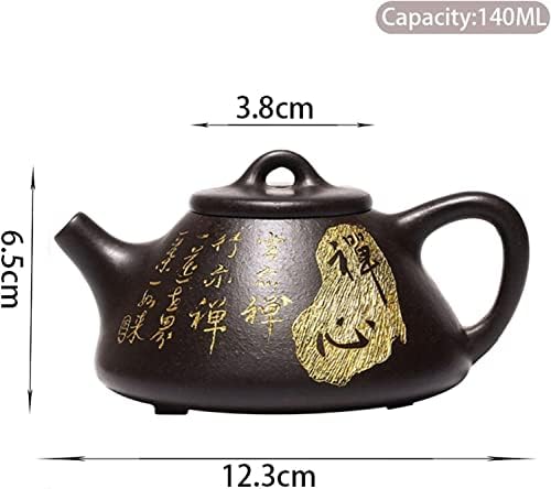 Vízforraló kancsó Kancsó 140ml Klasszikus Lila Agyag Teáskannák teáskannában Kézzel készített Kő Kanál Vízforraló, Tea Set Teáskanna