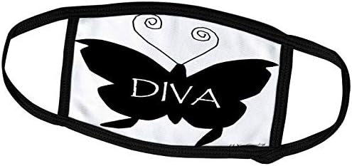 3dRose Yves Alkotások Díva Sorozat - Diva Pillangó, Fekete - Álarcok (fm_5898_1)