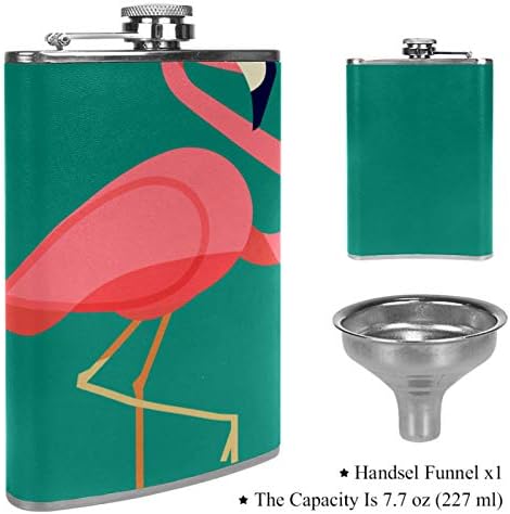 Flaskád, az Ital, Rozsdamentes Acél Szivárgásmentes a Tölcsér 7.7 oz Bőr borítású Nagyszerű Ajándék Ötlet Lombik - Vicces Flamingo