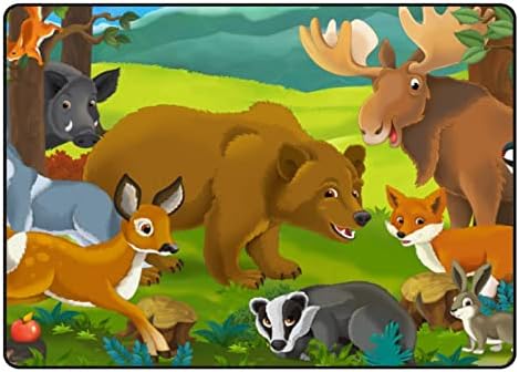 Tele Beltéri Szőnyeg Játszani Mat Vicces Állatok Az Erdőben, Nappali, Hálószoba Oktatási Gyerekszoba Szőnyeg Terület Szőnyegek
