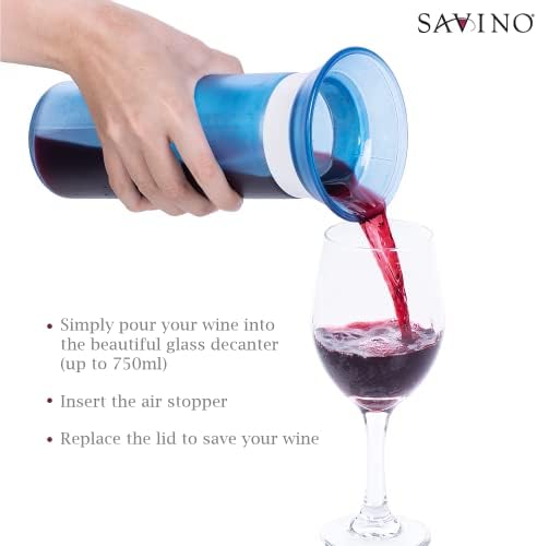 Savino | Üveg Bor Megtakarítás Kancsó Csomag | Frost & Zafír | 750ml | Tovább Nem Pezsgők Friss Legfeljebb 7 Nap | Luxus Üveg