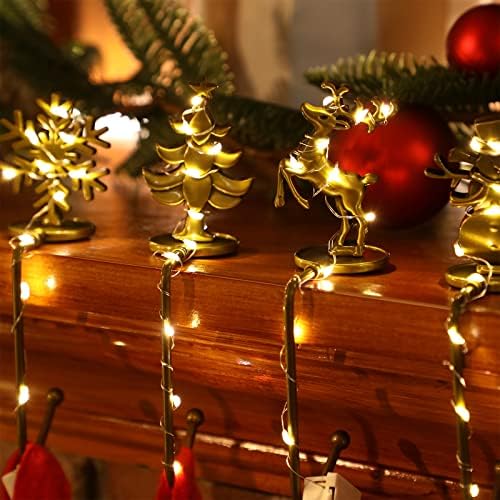 Zhengmy Készlet 4 Karácsonyi Harisnya Tartók Köpeny Hópihe Karácsony Fa Hóember, Rénszarvas Harisnya Akasztó Horog Csúszásmentes Kandalló