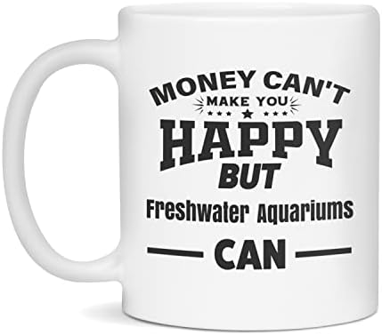 A pénz nem tesz boldoggá, de Édesvízi Akváriumok Lehet bögre, 11 Grammos Fehér
