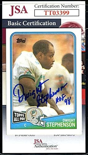Dwight Stephenson SZÖVETSÉG Coa Aláírt 1988 Topps Autogram - Dedikált NFL Labdarúgó-Kártyák