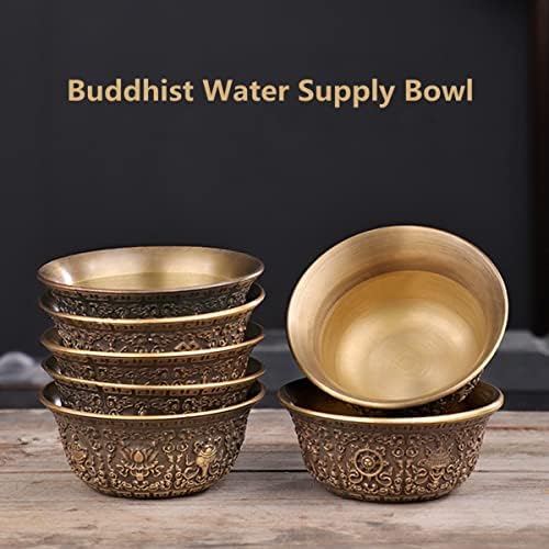 7db Nyolc Kedvező Víz, Tál, Kézzel készült Tiszta Réz Faragott Szent Víz Csésze Buddha Víz Kínál Csészék Tibeti Istentisztelet Buddhista Tárgyak,