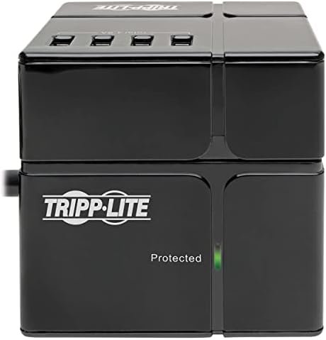Tripp Lite Biztonságos-A Kocka túlfeszültségvédő & Töltés, 3-Üzletek, 6-USB Port, 8ft / 2,4 M Kábel, 50,000 Biztosítási & Korlátozott