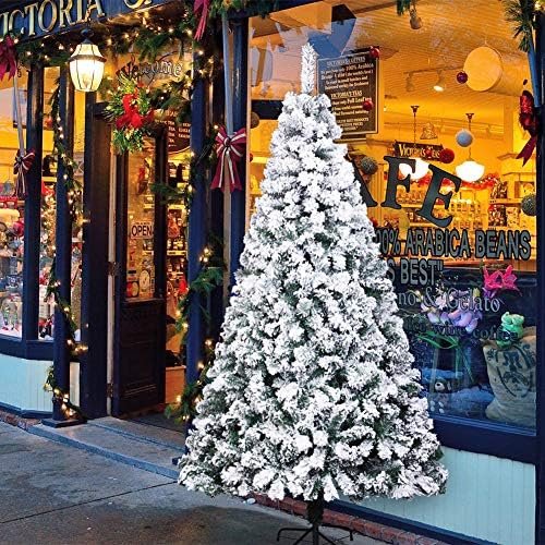 CYAYQ 7 LÁB PVC Hó Özönlöttek Mesterséges Karácsonyi Fenyőfa,1300 Tippek Automatikus Karácsony Fa, Fém Állvány,Hajó Tőlünk,3-10days