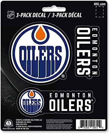 NHL Edmonton Oilers Csapat Matrica, 3 Csomag, Kék