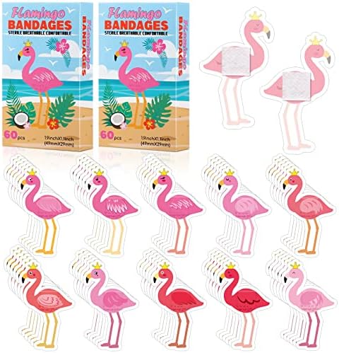 Weewooday 10 Stílus Flamingo Gyerekek Kötés Tömeges Nyári Témájú Vízálló Aranyos Rajzfilm Kötés Luau Parti Szívességet Ragasztó