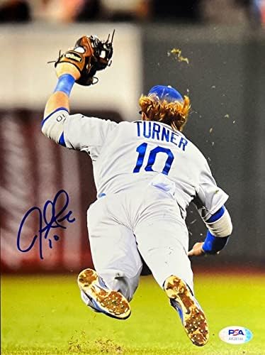 Justin Turner Los Angeles Dodgers Aláírt 8x10 Fotó PSA AK28144 - Dedikált MLB Fotók