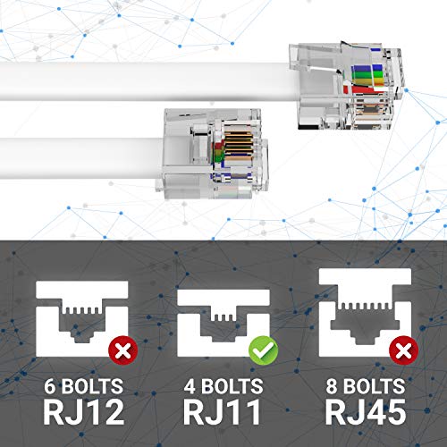G-PLUG 3FT RJ11 Kábel, Telefon Kábel Vezetékes telefon, Telefon Kábel RJ11, hogy RJ11 Eszközök – Sima, Tiszta Kapcsolatok
