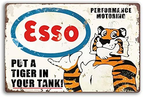 PEI az Esso Tigris motorolaj, Vintage Retro Adóazonosító Jel, Fali Dekoráció az Otthoni Garázsban Bár Barlang benzinkút, 8x12/20x30cm