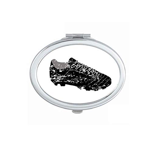 Fekete Futball Cipő Minta Foci Tükör Hordozható Fold Kezét Smink Dupla Oldalon Szemüveg
