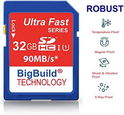 BigBuild Technológia 32GB Ultra Gyors SDHC 90MB/s Memória Kártya Kompatibilis Sony Cyber-Shot DSC RX10 i/II/III/IV., RX100 i/II/III/IV/V/VI/VII.,