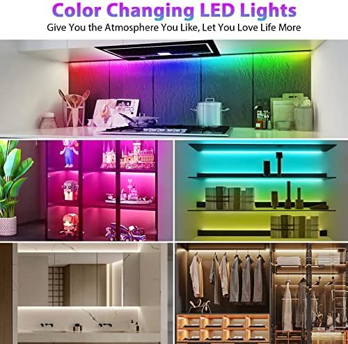 6 Db Alatti Szekrény Világítás Készlet,Zene Szinkronizálása színváltó LED Lámpák App & RF Távvezérlő,Szabályozható Rugalmas Szekrény