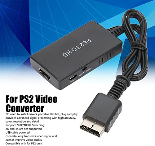 Zunate Videó-HDMI Átalakító, PS2-HDMI Adaptert, Átalakítani a PS2-Jelet HDMI-Jelet, 720P, 1080P Váltás Full HD Video Converter PS2