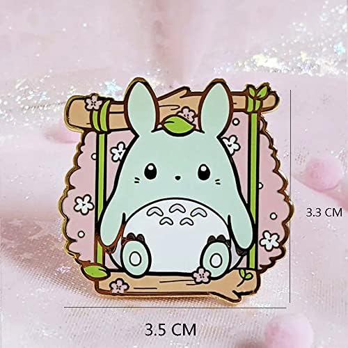 Totoro Bross Játszani Egy Hinta Nyilatkozat Kitűző Kawaii Jelvény, a Lányok, Asszonyok, Fiúk, Aranyos Zománc-Fém Bross Csapok Szép Ruhát, Kalap,