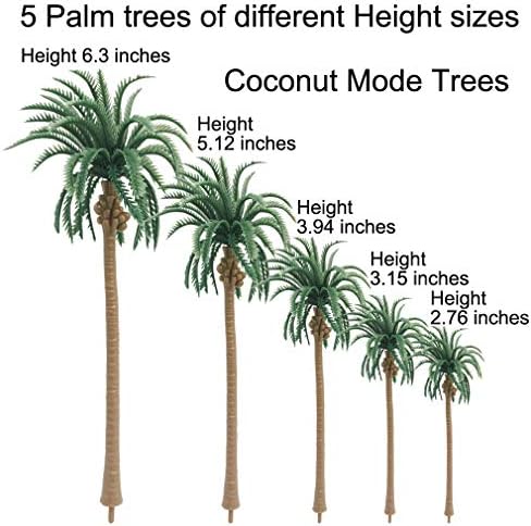 Modell Fák Dekor Készlet Hobbi Vonat Táj Meghatározott Mesterséges Miniatűr Palm Kókusz szomorúfűz Tölgy, Fenyő Növények Zöld Levelek, illetve