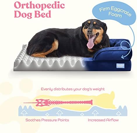 Ortopéd Kanapé Kutya Ágy - Ultra Kényelmes Ágyat, az X-Kutyák - Lélegző & Vízálló Pet Ágy - Tojás Hab Kanapé Extra Head & Nyak