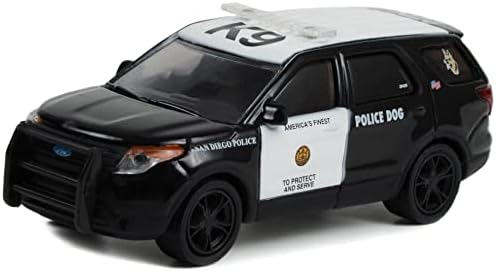 2015 Rendőrségi Elfogó Utility Fekete & Fehér San Diego-i Rendőrség K9 Egység, San Diego, CA Hot Pursuit 1/64 Fröccsöntött Modell