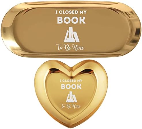Becsuktam A Könyvet, hogy itt Könyvtáros & Olvasó Kulcs Jewely Jogosultja Gyűrű Étel | Set, 2 Csecsebecsék Tálca Esküvő