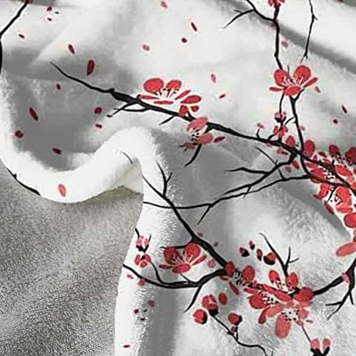 House Dekor, Baba Polár Takaró, Illusztráció Sakura Ágak Szeles áprilisi Időjárás Japán Fáj Stílus, Művészet, Mikroszálas