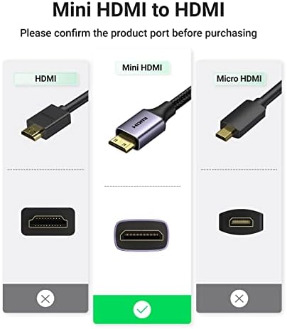 UGREEN Mini HDMI-HDMI Adaptert, Alumínium Shell 4K-60Hz Mini HDMI-HDMI Női Kábel HDR 3D 18Gbps Kompatibilis a Raspberry Pi Nulla 2 W/W