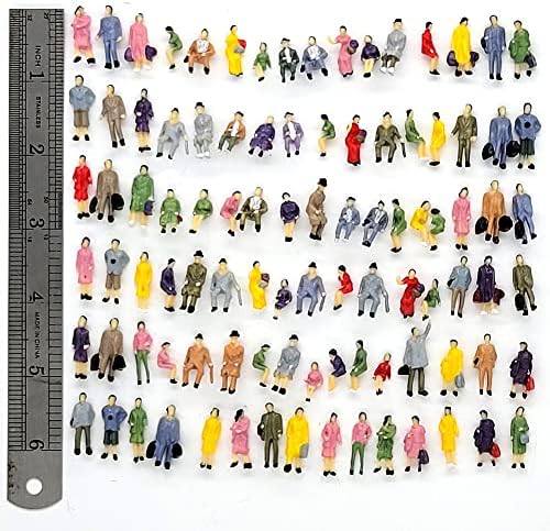 A ház Életében 100-as 1:87-es Méretarányú DIY Festett Figurákat Apró Emberek Színes Vegyes Modell Ember Áll ott az Emberek Vonat Park Utca Utasok