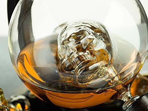 Koponya Csontváz Bor & Whiskey Globe Derítő Meghatározott 850 mL 4 Koponya Fejét 3oz Csontvázak feles pohár, Illetve Koponya Hűtőberendezések
