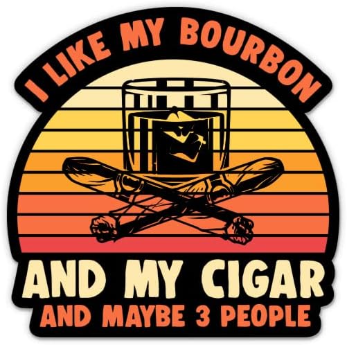 A Bourbon, A Szivar pedig Talán 3 Ember Matricák - 2 Csomag 3 Matricák - Vízhatlan Pvc Autó, Telefon, Víz, Üveg, Laptop - Bourbon Szerető