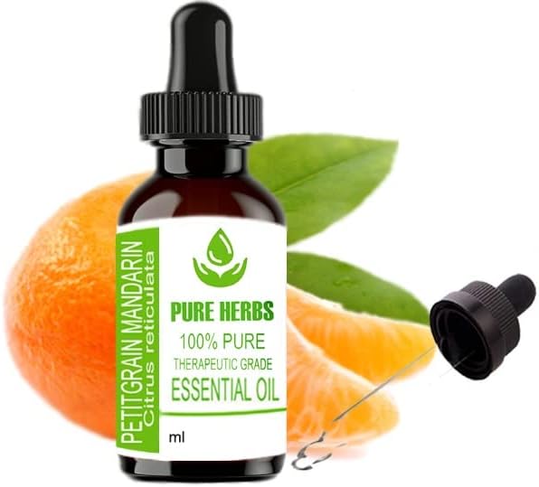Tiszta Gyógynövények, Petitgrain Mandarin (Citrus reticulata) Pure & Natural Therapeautic Minőségű illóolaj Cseppentő 30ml