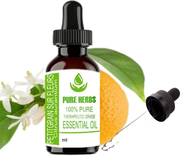 Tiszta Gyógynövények, Petitgrain Sur Fleurs (Citrus aurantium) Pure & Natural Therapeautic Minőségű illóolaj Cseppentő 50ml