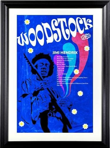 1969-es Woodstock Music & Art Fesztivál 11 x 17, Magas Minőségű Poszter Kialakítása (15x21 Teljes Méret)- Jimi Hendrix - Zene Plakátok