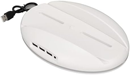 FECAMOS LED Állvány, 3 USB2.0 Portok Gyors Telepítési Függőleges Állvány Szín Szabályozható Stílusos Játék Konzolok(Fehér)