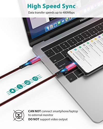 NIMASO 2 Csomag USB-C-USB-C Kábel (6.6 FT + 6.6 FT), Nylon USB 2.0 C Típusú 60W töltőkábel iPad Mini 6, iPad Pro 2020-ra, iPad