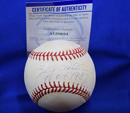 Billy Williams HOF 87 PSA DNS-Coa Autogramot Nemzeti Liga ONL Aláírt Baseball - Dedikált Baseball