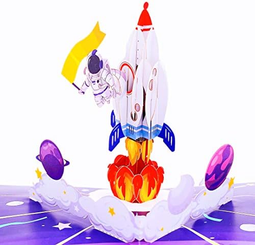 Liif Rakéta, Űrhajó 3D-s Üdvözlő Gratulálok Pop Up Card - Minden Alkalomra, Ballagásra Kártya 2023,Boldog Születésnapot Kártya Gyerekeknek,