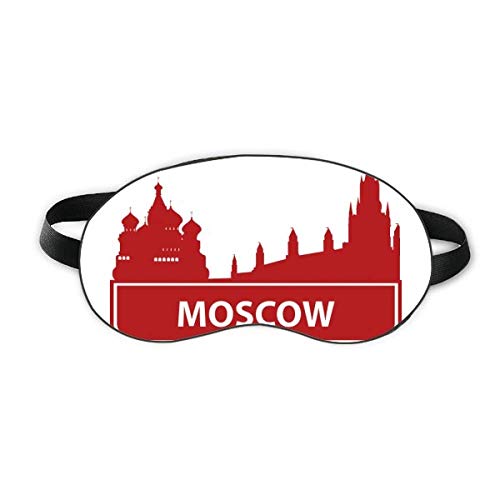 Moszkva, Oroszország Piros Mérföldkő Minta Aludni Szem Pajzs Puha Este Kendőt Árnyékba Borító