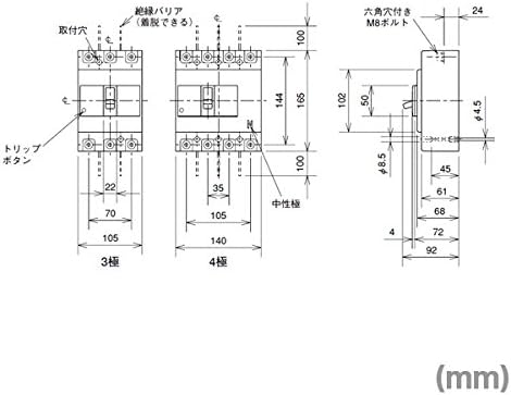 MITSUBISHI ELECTRIC NF250-CV 3P 150A Megszakítók(3 Pólus)(Névleges Áram 150A) NN
