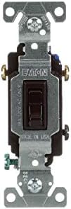 Eaton 1303-7B-15-Amp, 120 Voltos Standard Grade Egyetlen Pole Keretes Kapcsoló AC Quiet Kapcsoló, Barna