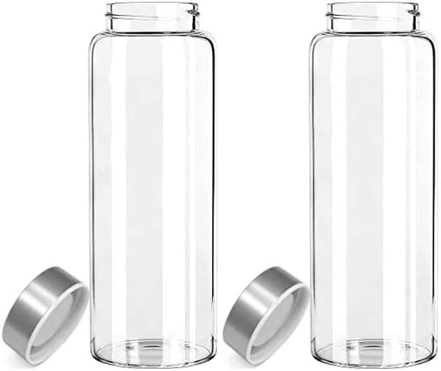 Millan Gyűjtemény 2 Csomag 32 oz Pohár Víz, Üveg, Széles Száj, BPA Mentes a szivárgásmentes Rozsdamentes Acél Fedél (2)